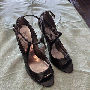 Guess Black Patent Heels Sz 6.5